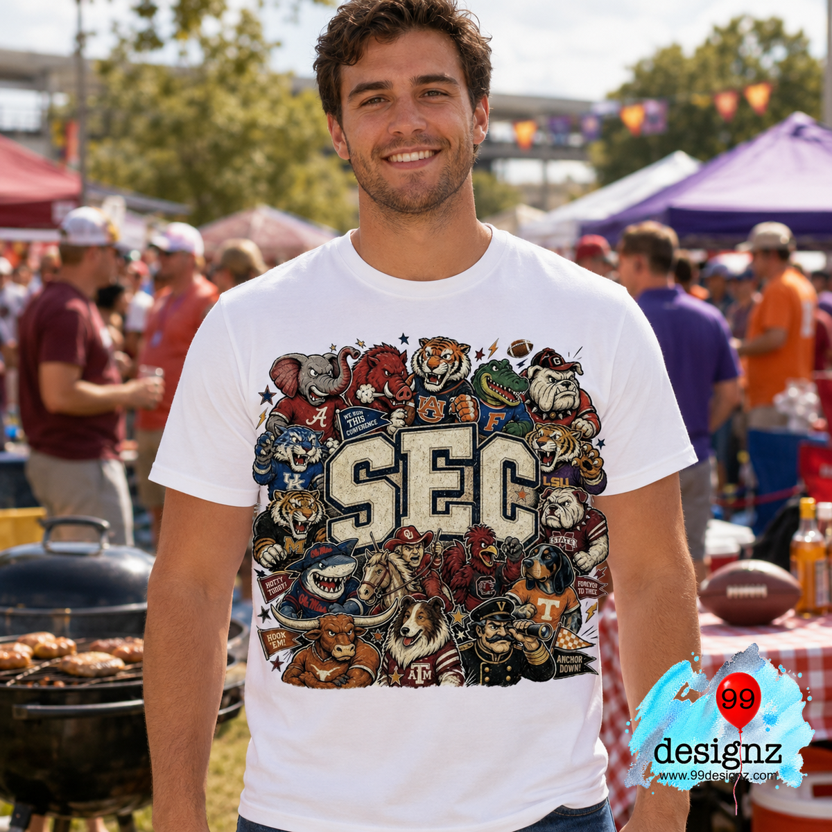 SEC Mascot Collage PNG, Southern College Football Game Day Digital Download