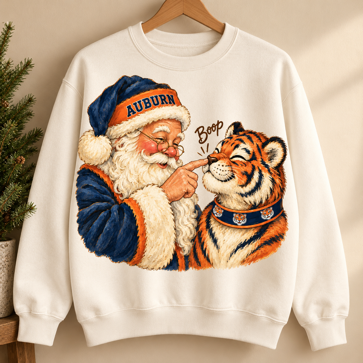 Auburn Tigers Santa Boop PNG | War Eagle Christmas Sublimation Design