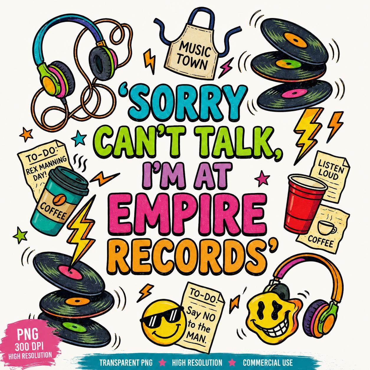Empire Records PNG, Retro 90s Music Lover Design (Digital Download)