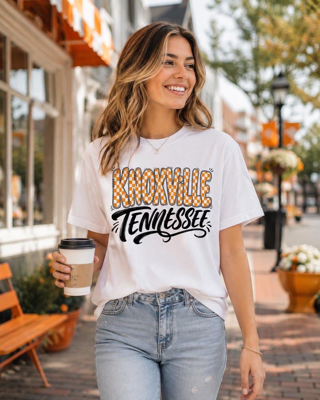 Knoxville Tennessee Checkerboard Design, Game Day Apparel (Digital Download)