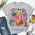 Pre-K Teacher PNG, Colorful School Supplies, Back to School Design (Digital Download)