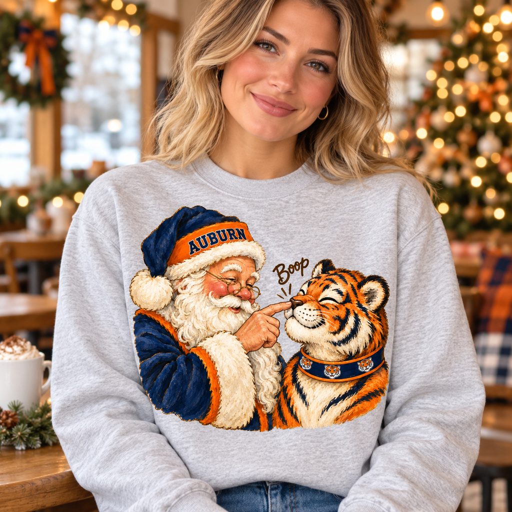 Auburn Tigers Santa Boop PNG | War Eagle Christmas Sublimation Design