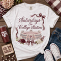 Texas A&M Stadium Watercolor PNG, Maroon Gingham Bows (Digital Download)
