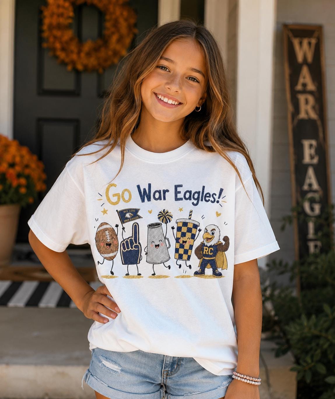 Rye Cove War Eagles PNG, School Spirit Mascot Design (Digital Download)
