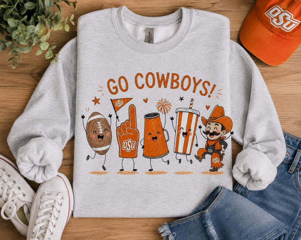 Go Cowboys PNG, Oklahoma State Football Game Day Sublimation Design (Digital Download)