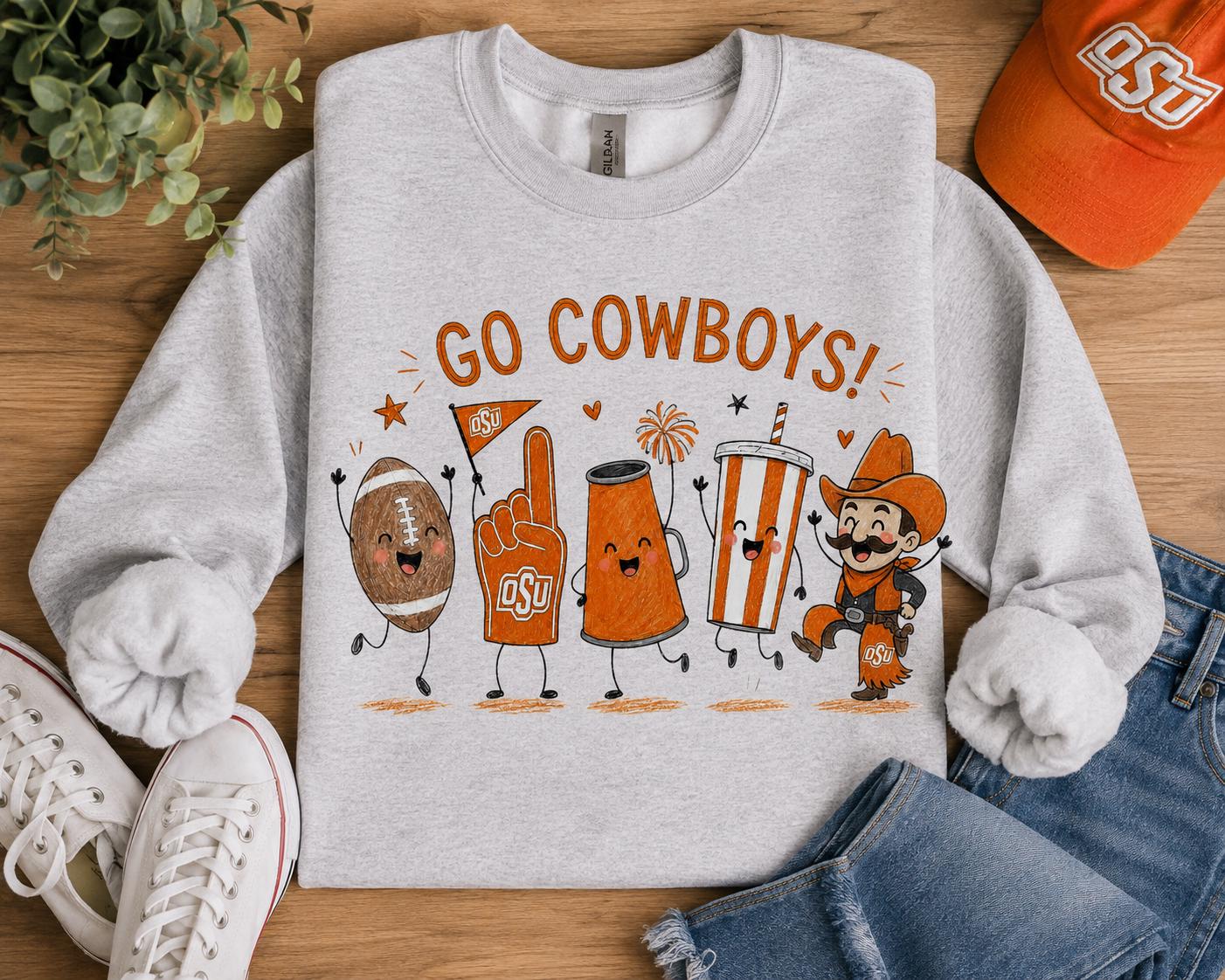 Go Cowboys PNG, Oklahoma State Football Game Day Sublimation Design (Digital Download)