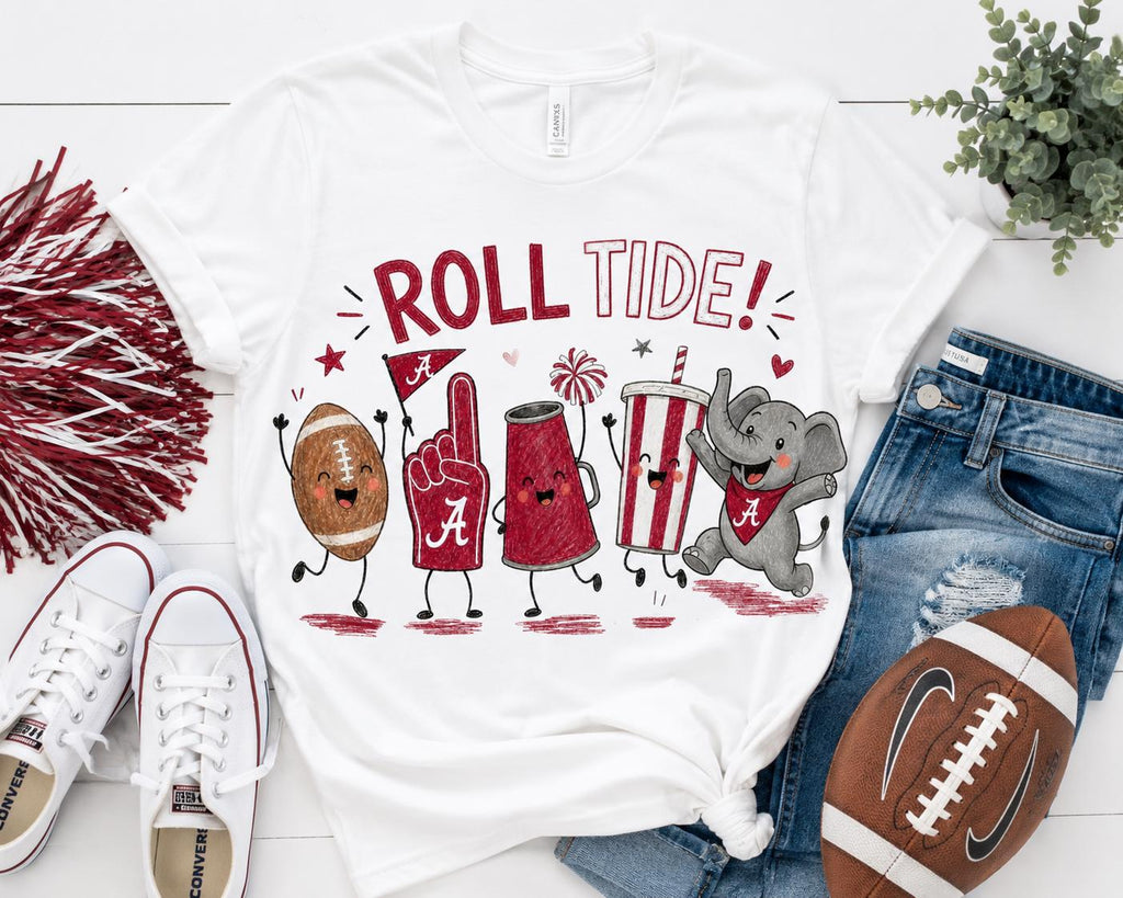 Roll Tide Mascot Squad PNG – Alabama Football Gameday Shirt Design (Digital Download)
