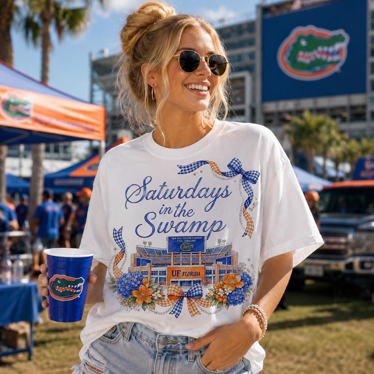 Saturdays in the Swamp PNG, Florida Football Stadium Watercolor Design (Digital Download)