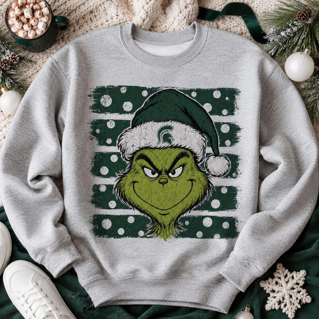Spartan Christmas PNG, Green Holiday Grouch PNG, Football Christmas Design, Game Day Sublimation Digital Download