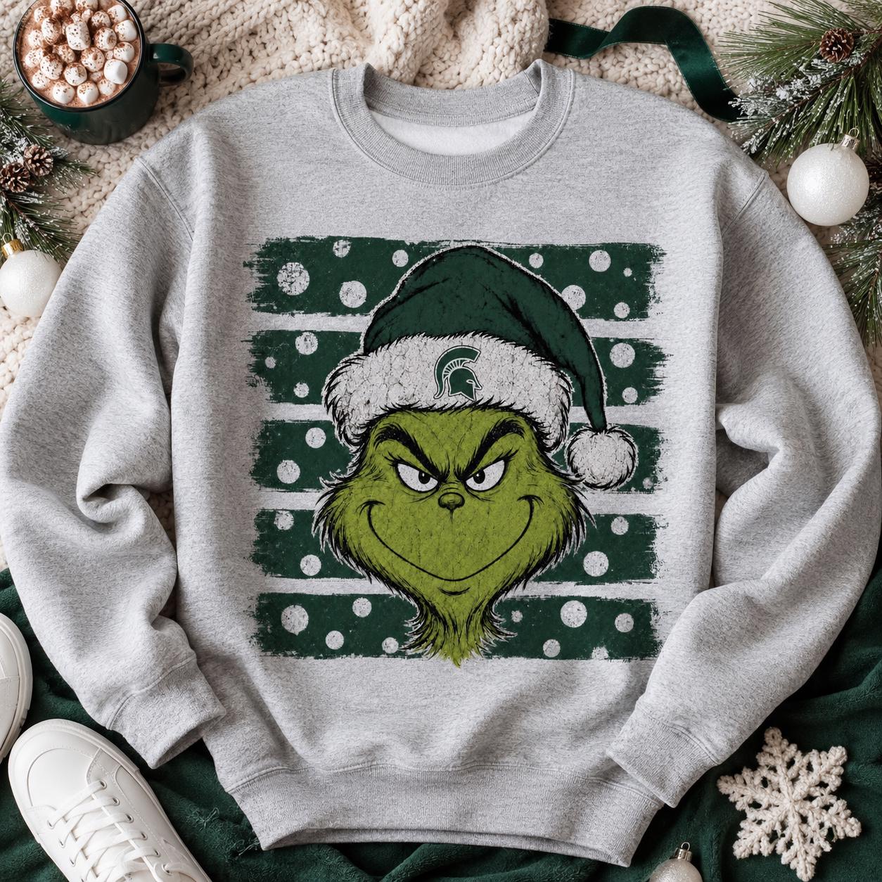 Spartan Christmas PNG, Green Holiday Grouch PNG, Football Christmas Design, Game Day Sublimation Digital Download