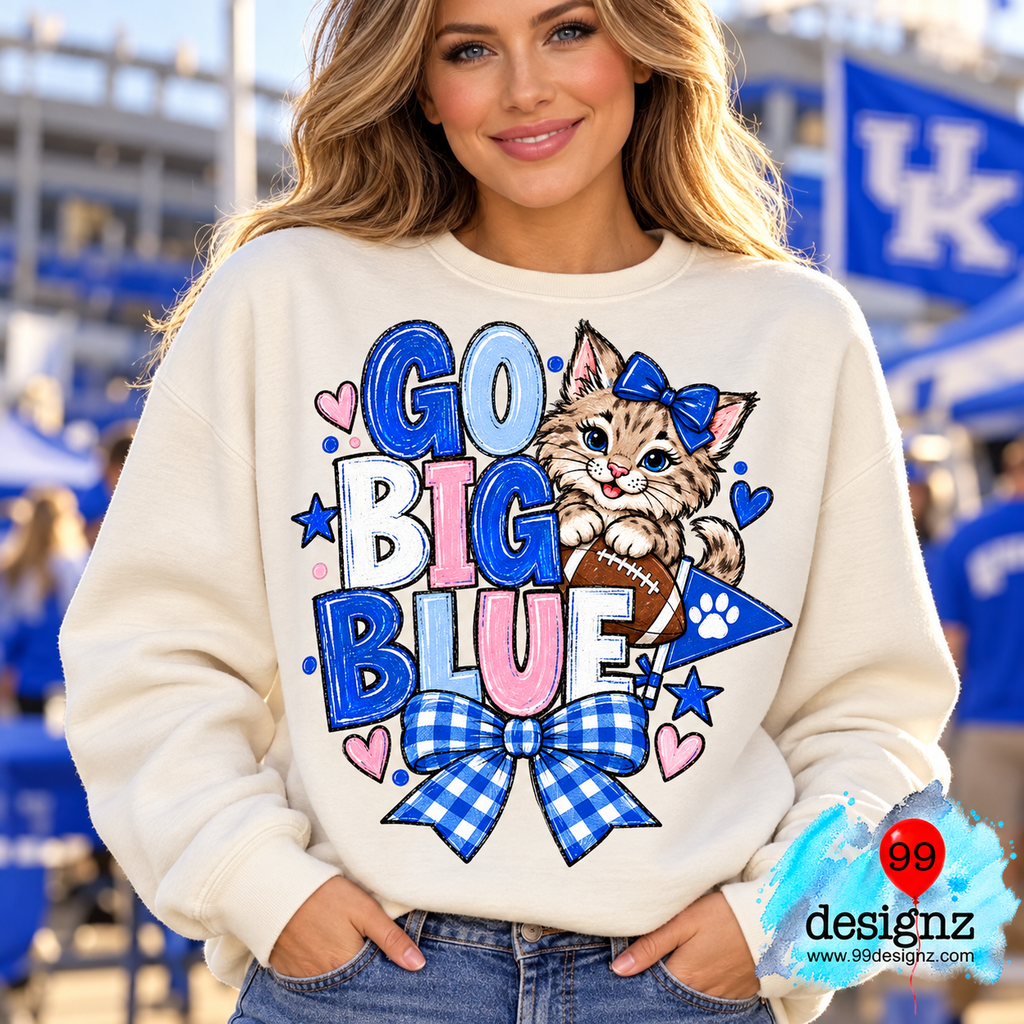 Go Big Blue Game Day Digital Design | Digital Download