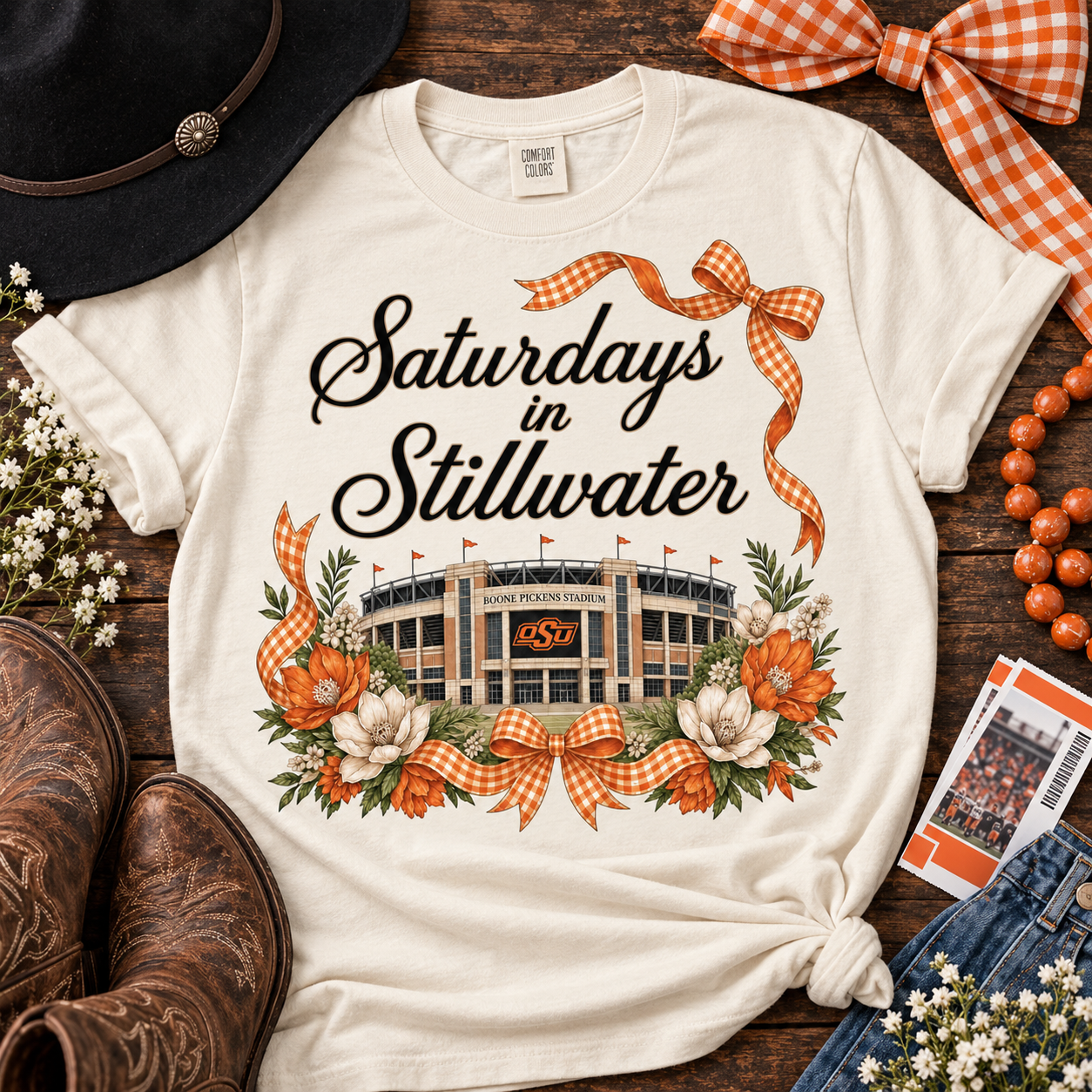 Saturdays in Stillwater PNG – Oklahoma State Game Day Sublimation Design
