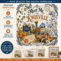 Knoxville Tennessee Vintage Travel PNG | Market Square, Sunsphere Design (Digital Download)