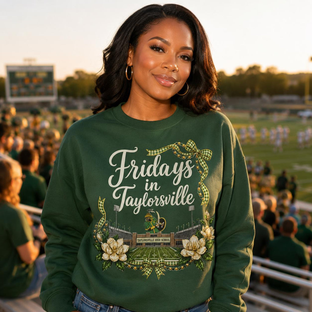 Fridays in Taylorsville PNG, Green Gold Football Game Day Digital Download