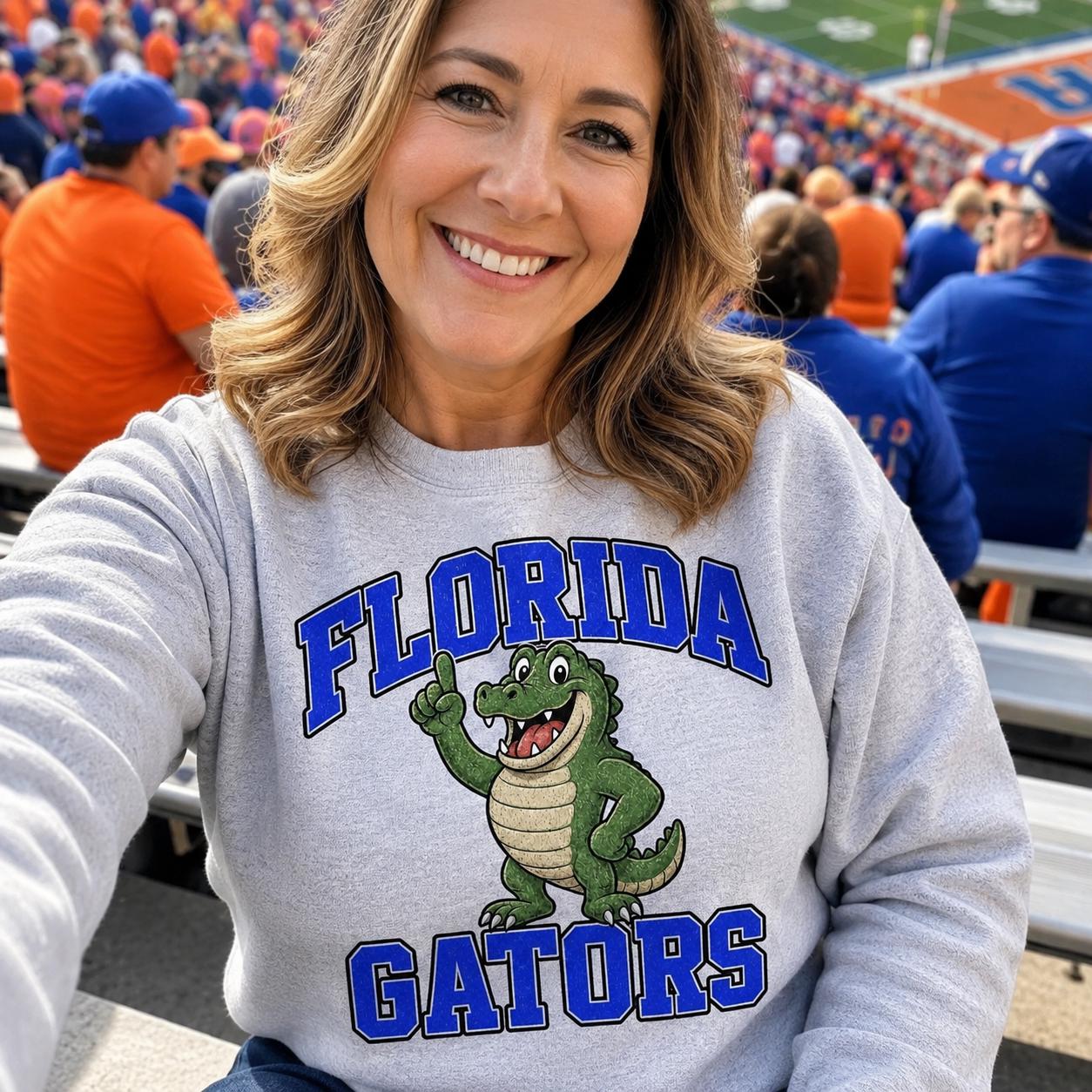 Florida Gators PNG, Vintage Alligator Mascot Sublimation Design, Blue College Football Game Day Download