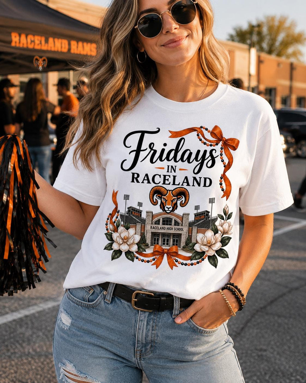 Raceland Rams Football PNG, High School Game Day Shirt Design (Digital Download)