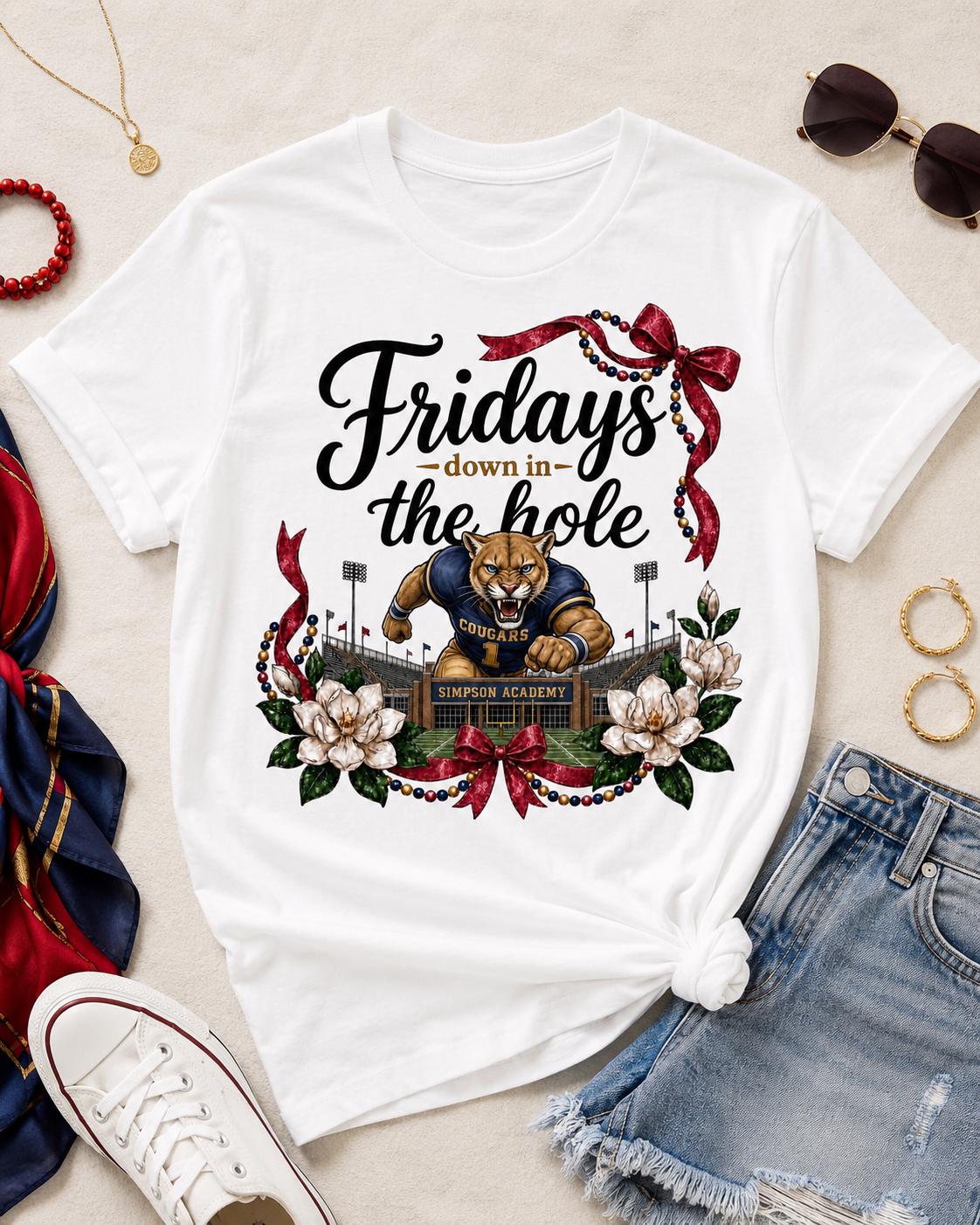 Fridays Down in the Hole PNG, Simpson Academy Cougars Football Design (Digital Download)