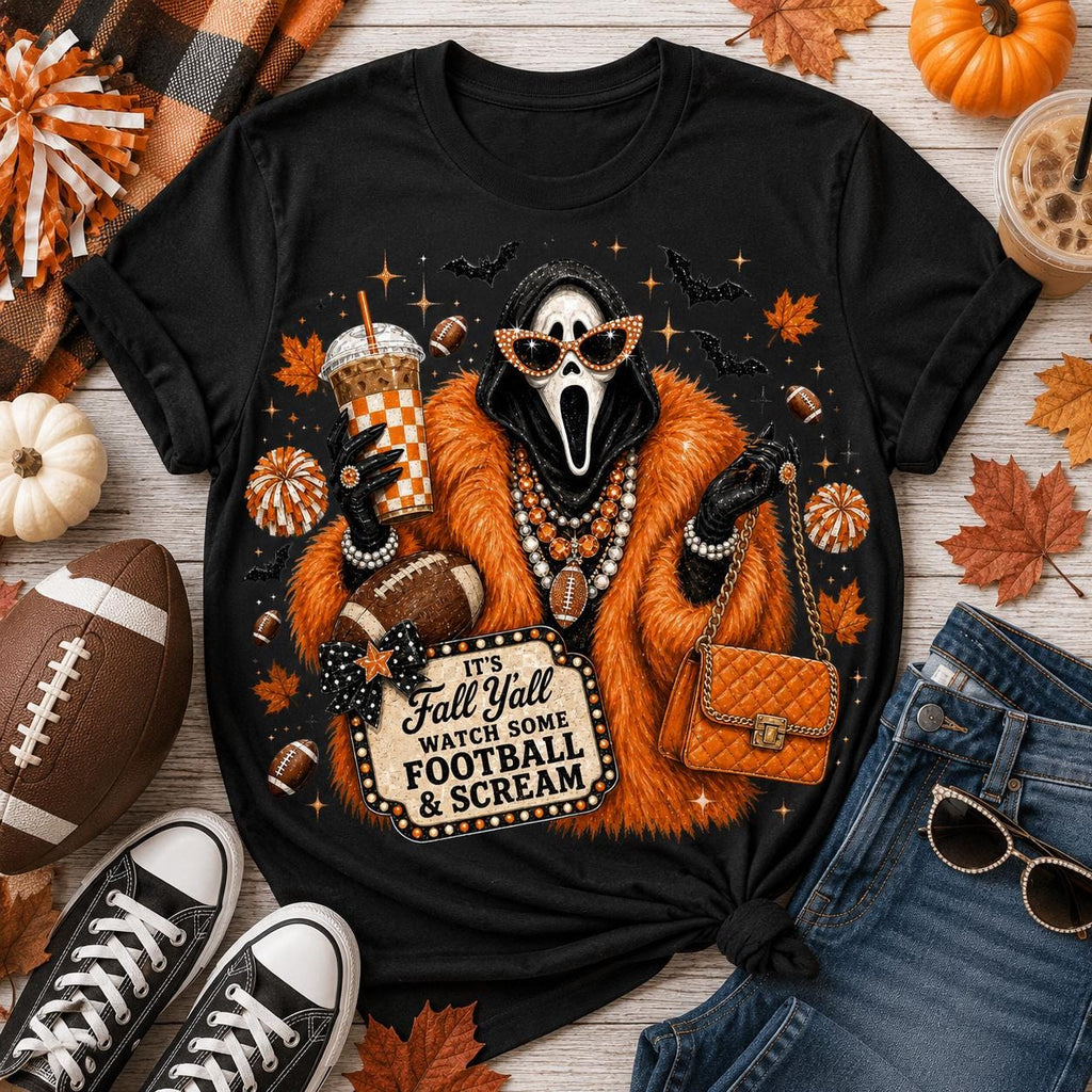 Scream Football Mom PNG – It’s Fall Y’all, Watch Some Football & Scream | Digital Download