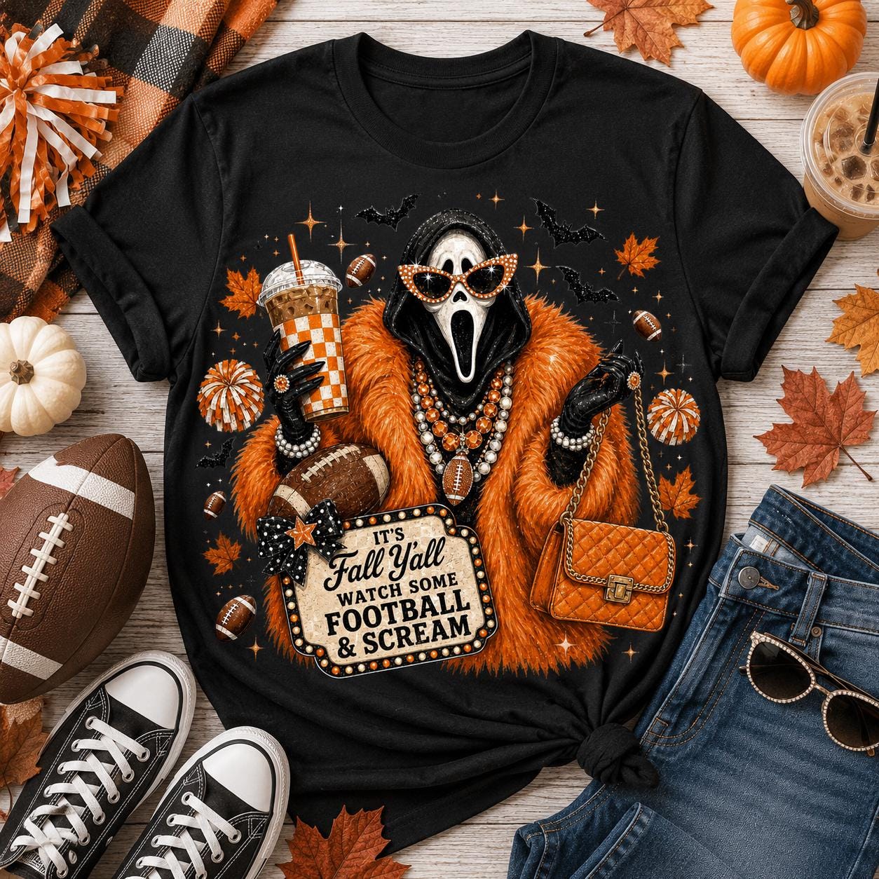 Scream Football Mom PNG – It’s Fall Y’all, Watch Some Football & Scream | Digital Download