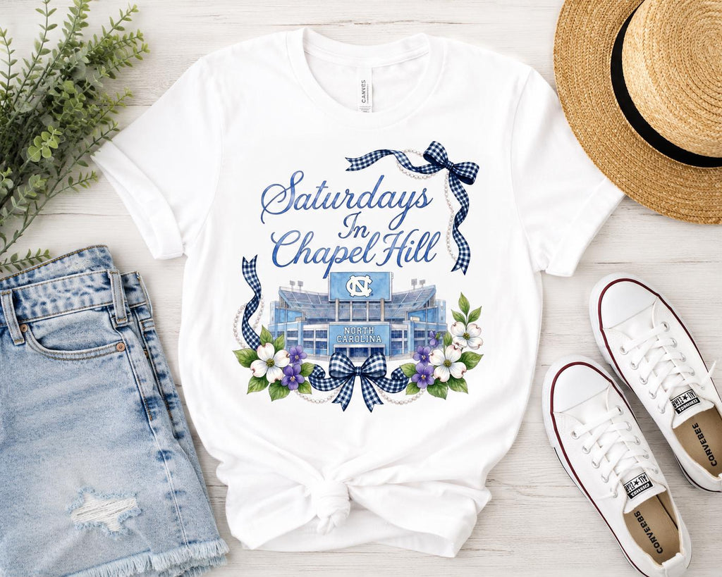 Saturdays in Chapel Hill PNG, UNC Football Stadium Design, Game Day Apparel (Digital Download)
