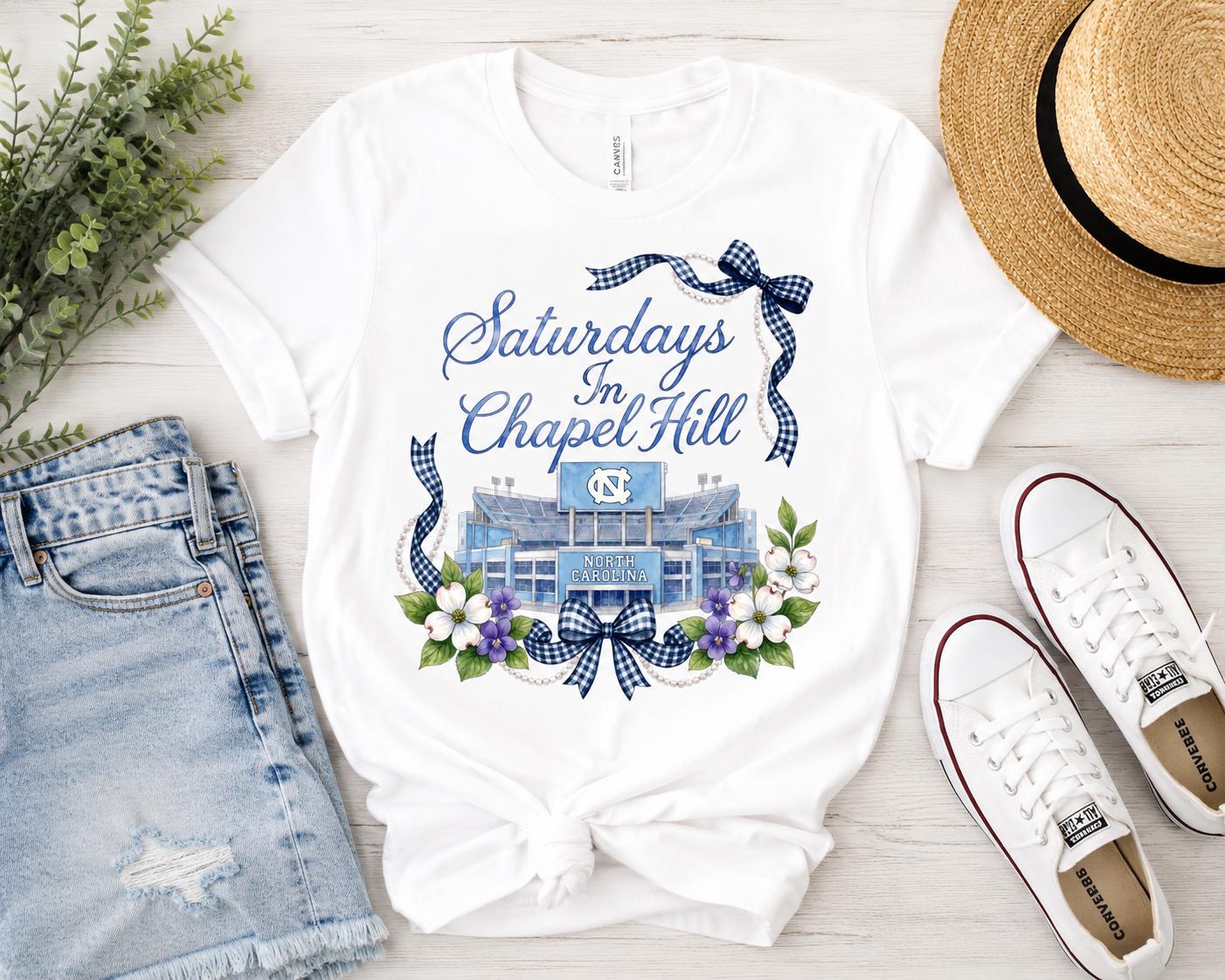 Saturdays in Chapel Hill PNG, UNC Football Stadium Design, Game Day Apparel (Digital Download)