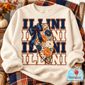 Illini Floral Bow PNG Digital Download for Illinois Fans