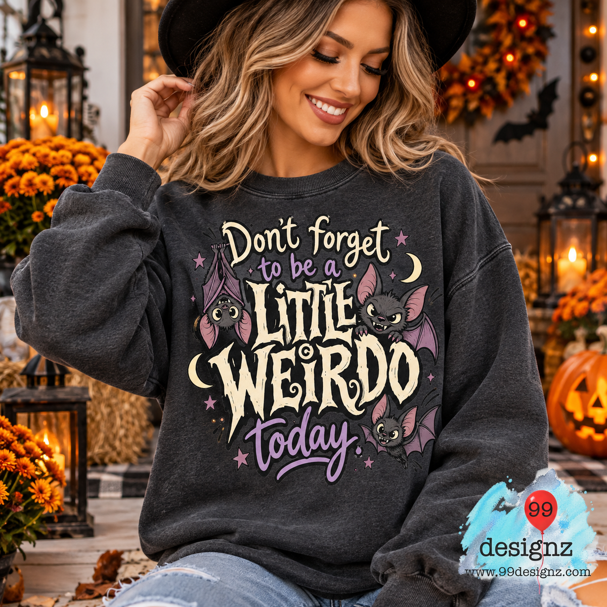 Little Weirdo Halloween Bats PNG Digital Download for Spooky Fans