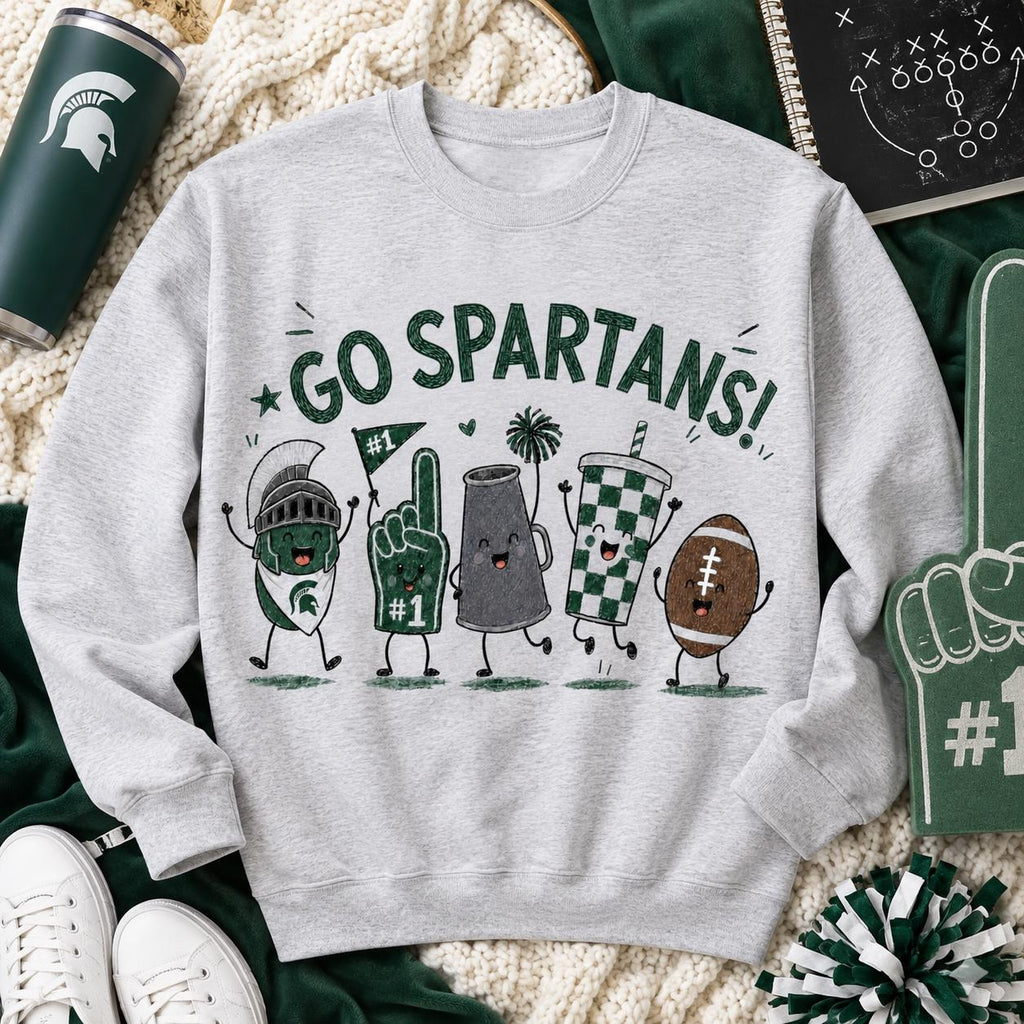 Go Spartans PNG, Spartan Football Game Day Design, Green School Spirit Sublimation, Football Fan Shirt Digital Download
