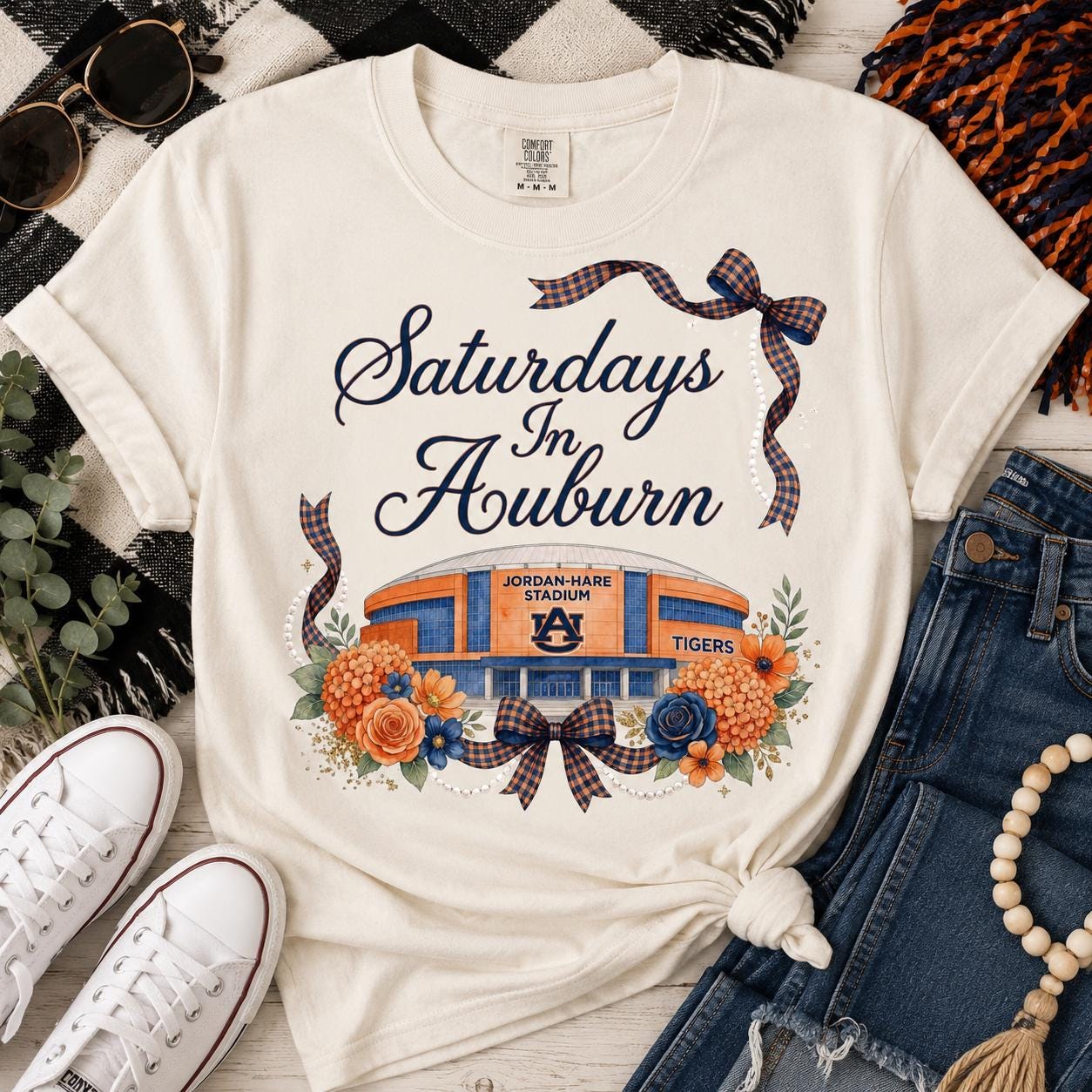 Saturdays in Auburn PNG, Tigers Game Day Watercolor Stadium Design (Digital Download)