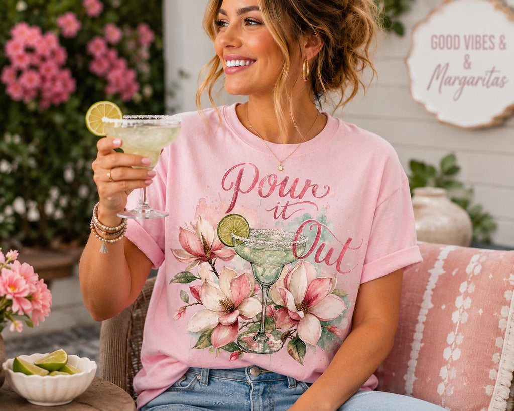 Floral Margarita PNG, Watercolor Cocktail Design (Digital Download)
