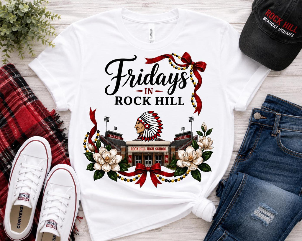 Rock Hill High School Football PNG, Game Day Shirt Design, Magnolia Flowers (Digital Download)