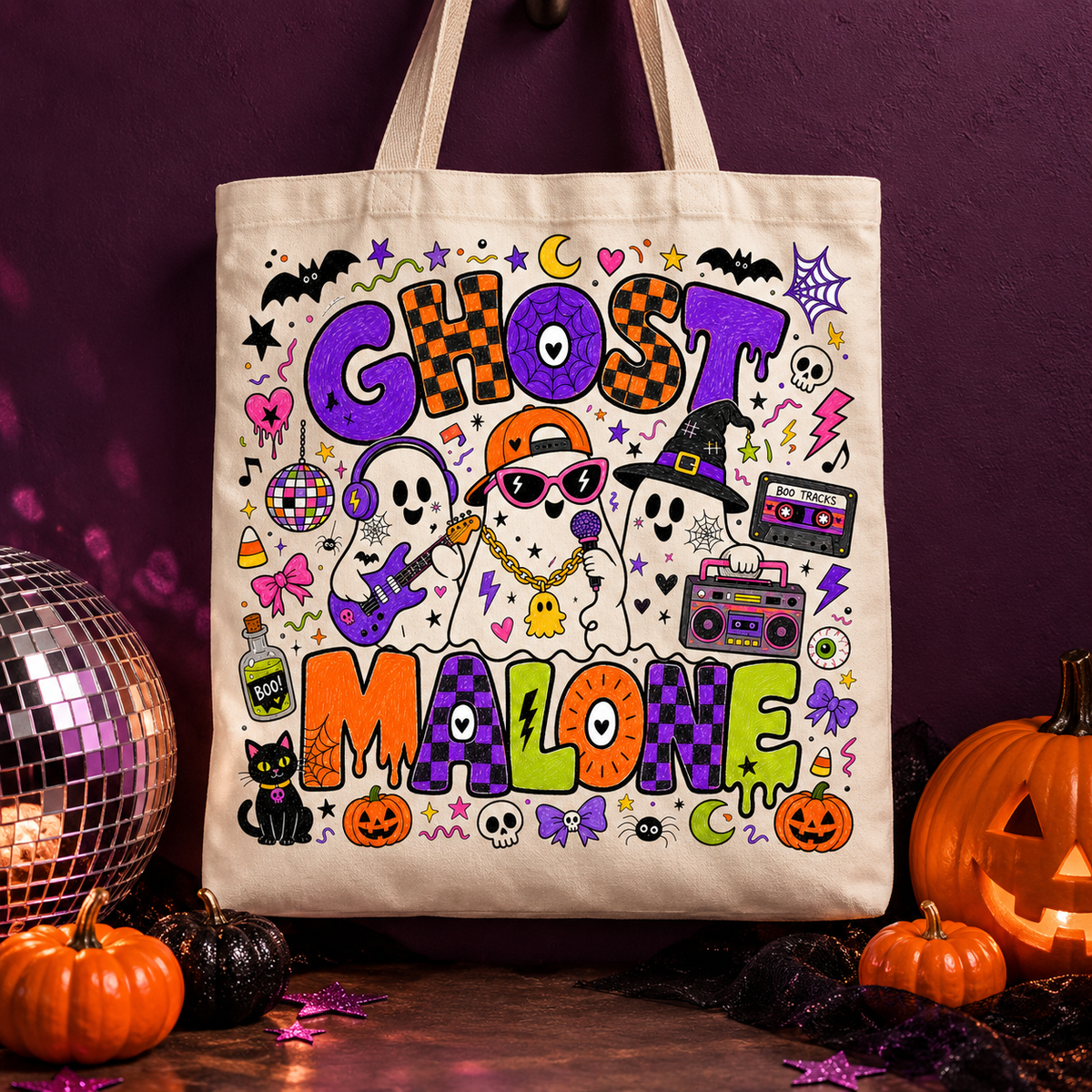 Ghost Malone Halloween PNG Digital Download | Funny Ghost Design