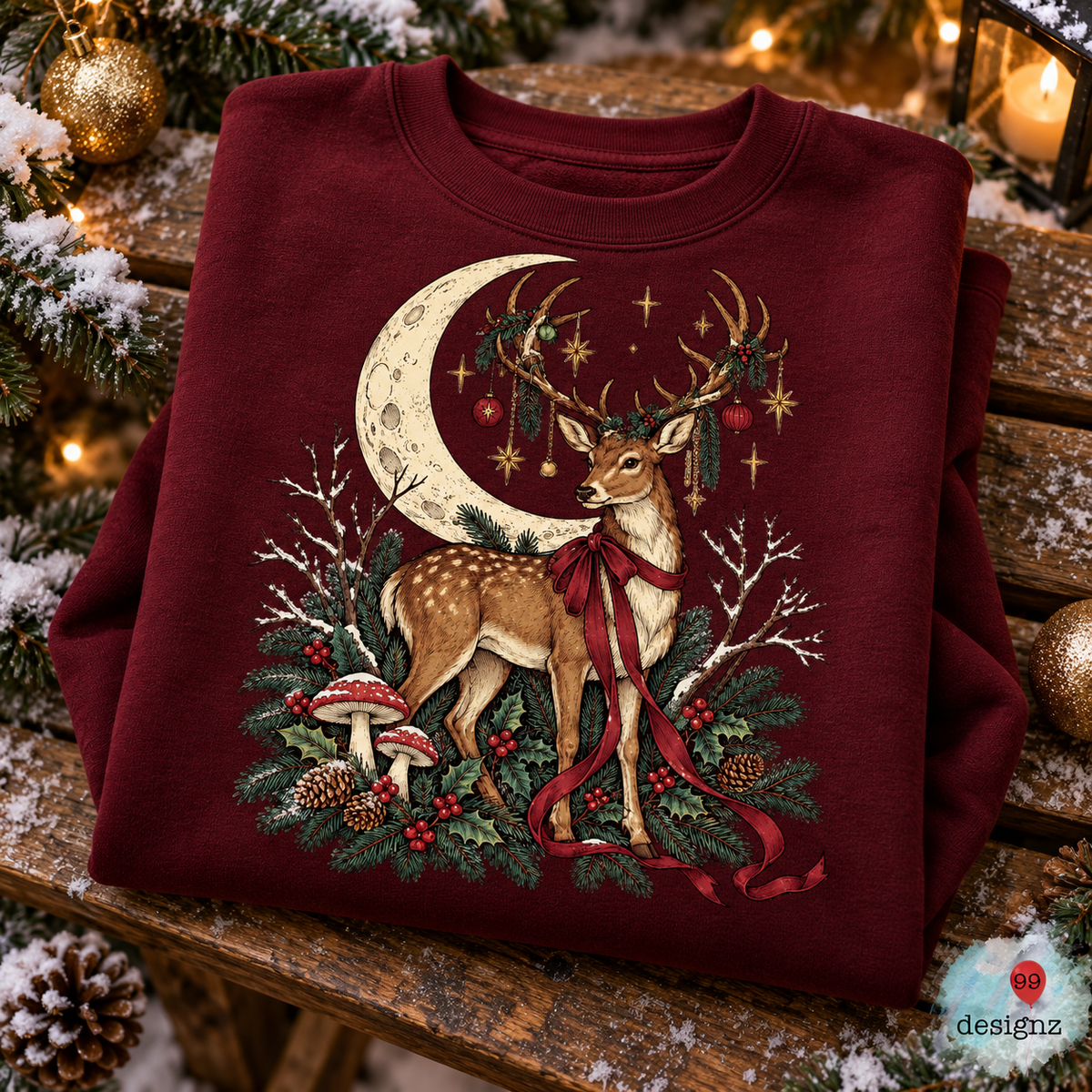 Moody Reindeer Christmas PNG Download | Funny Holiday Design