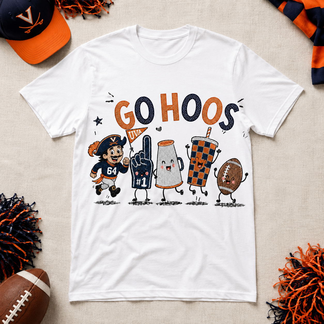 Go Hoos Football PNG – Virginia Game Day Digital Design