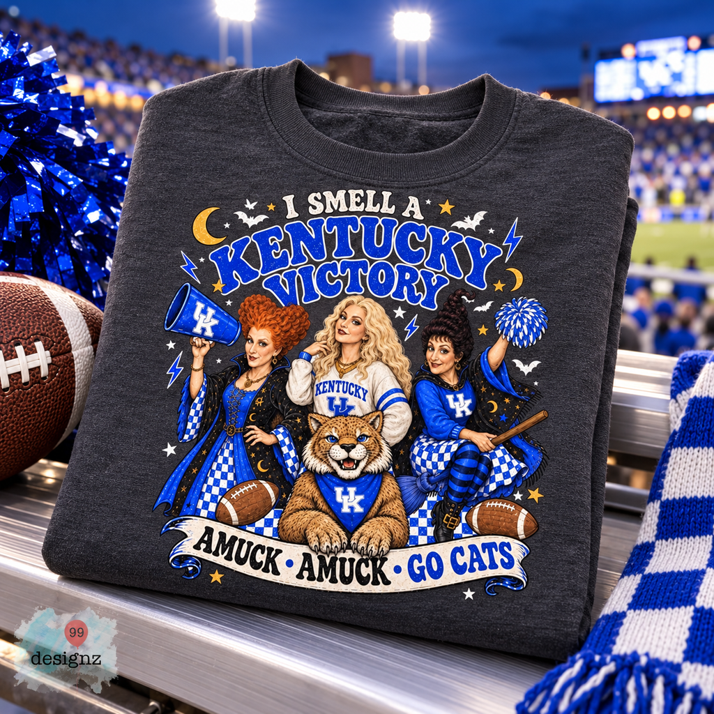 I Smell a Kentucky Victory PNG · Amuck Amuck Go Cats · Halloween Football Sublimation Design