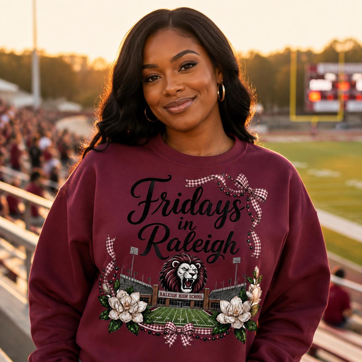 Fridays in Raleigh PNG, Maroon Black Football Game Day Digital Download