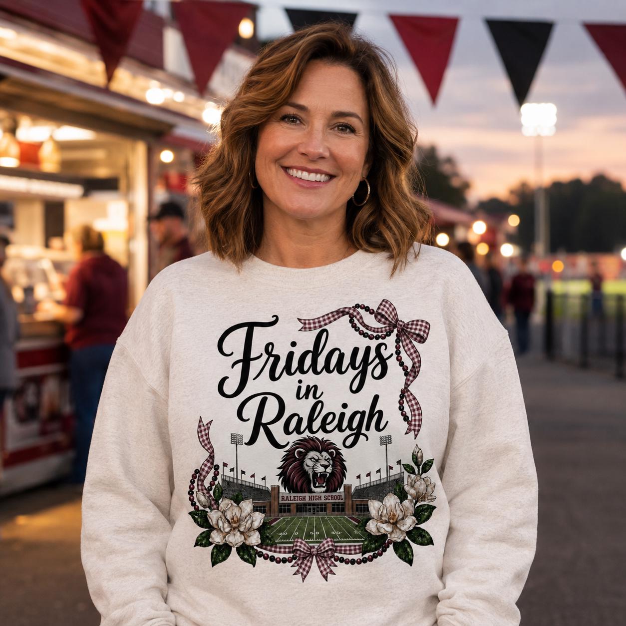 Fridays in Raleigh PNG, Maroon Black Football Game Day Digital Download