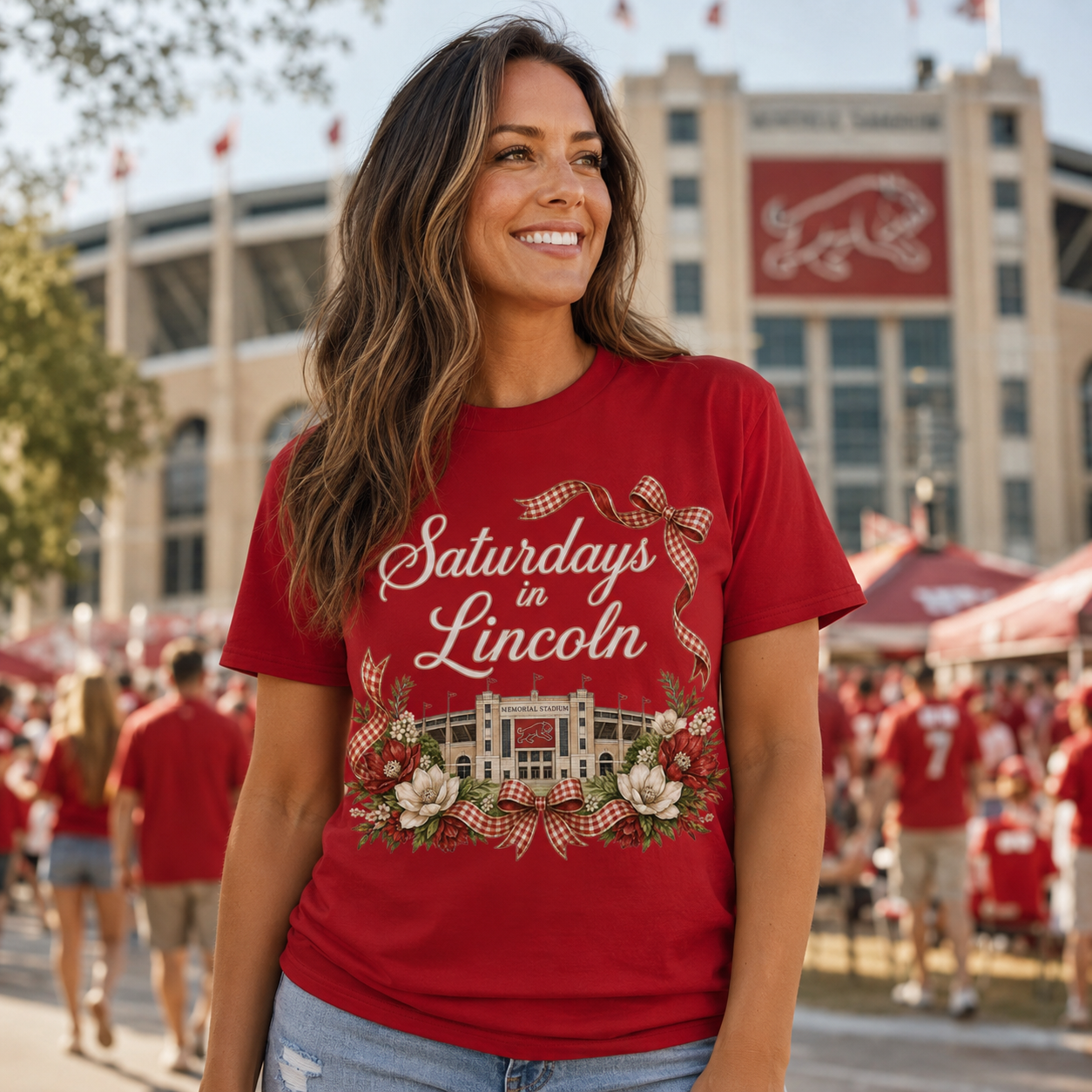 Saturdays in Lincoln PNG – Nebraska Huskers Memorial Stadium Design