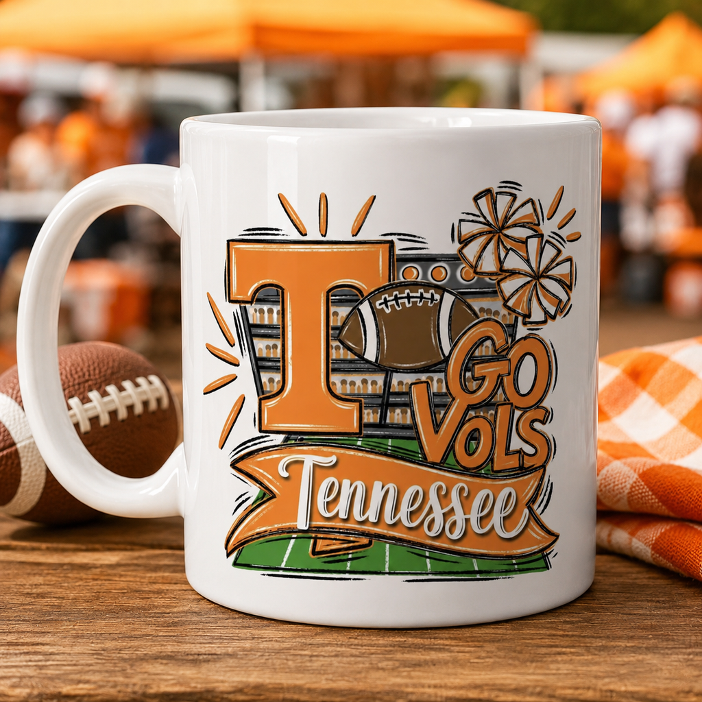 Go Vols T Pom Pom PNG – Sublimation & DTG Digital Download