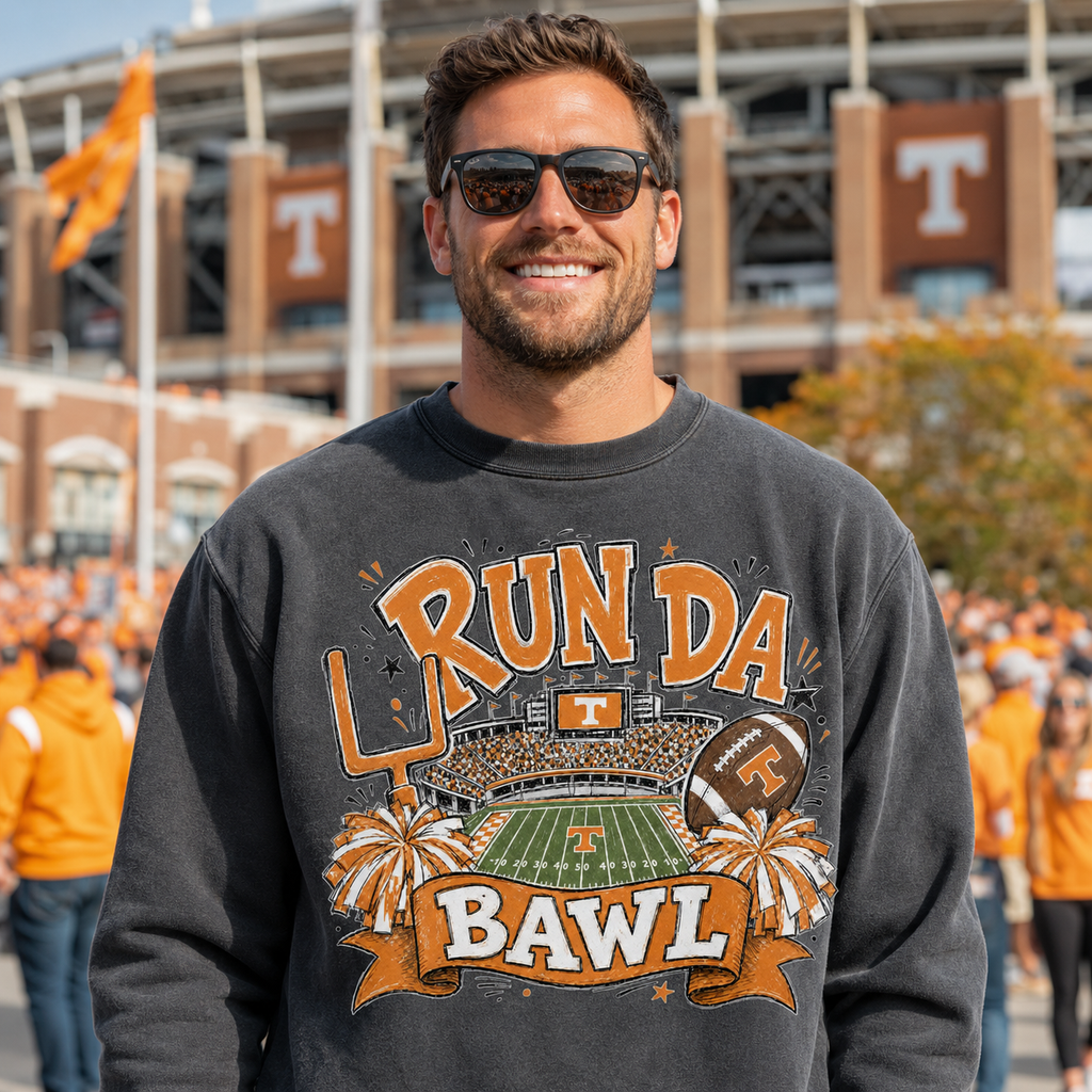 TN Run the Bawl PNG – Tennessee Football Sublimation Design | DTG | HTV | Digital Download
