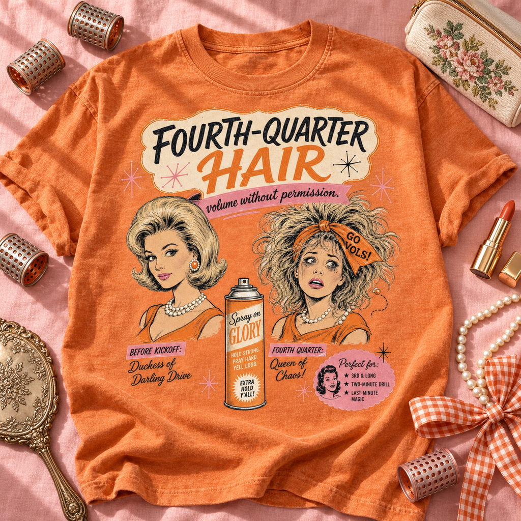 4th Quarter Hair PNG | Tennessee Vols Game Day Sublimation Digital Download
