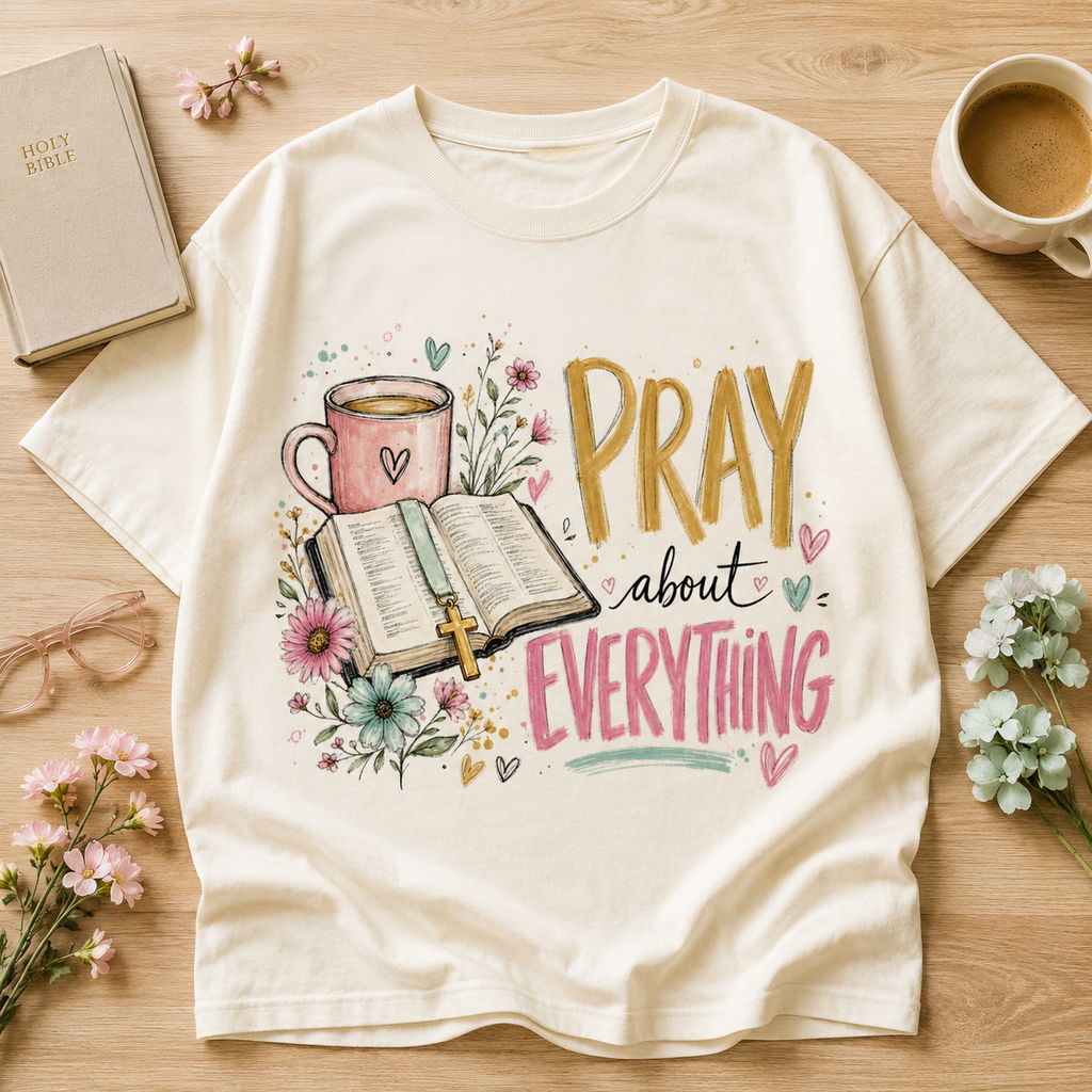 Pray About Everything PNG Design | Sublimation & DTG Digital Download