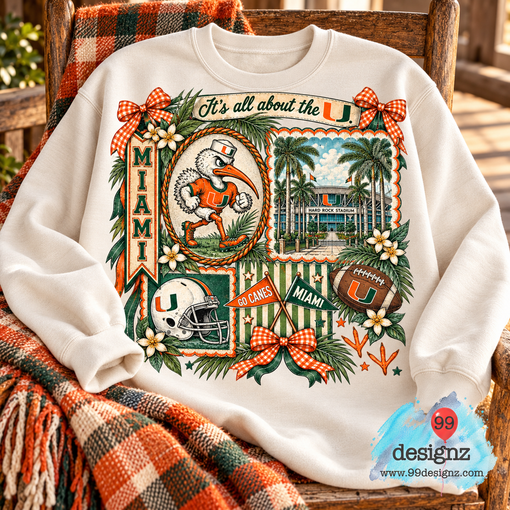 Miami Hurricanes Football Fan PNG Digital Download – All About the U