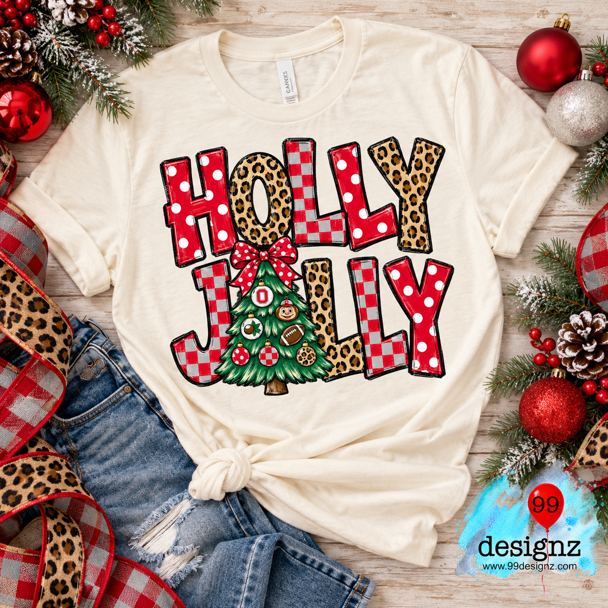Holly Jolly Ohio PNG Digital Download | Christmas Shirt Design