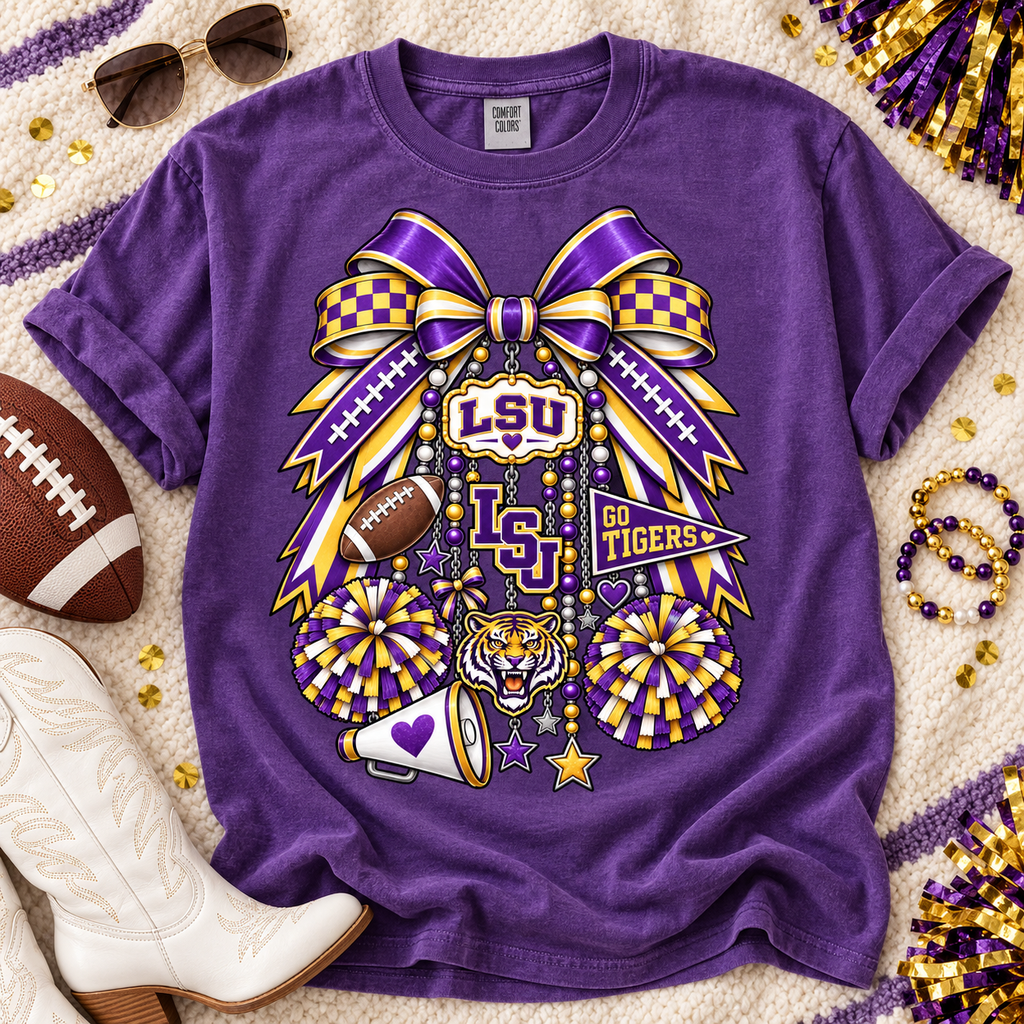 LSU Charm Bow PNG