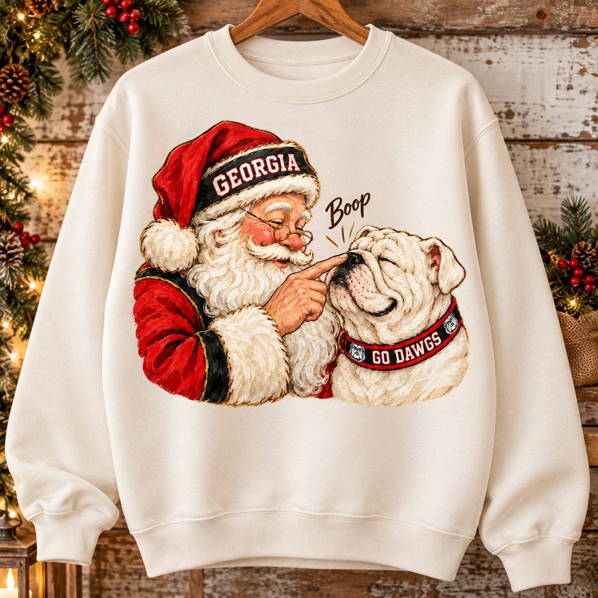 Georgia Bulldogs Santa Boop PNG | Go Dawgs Christmas Sublimation Design