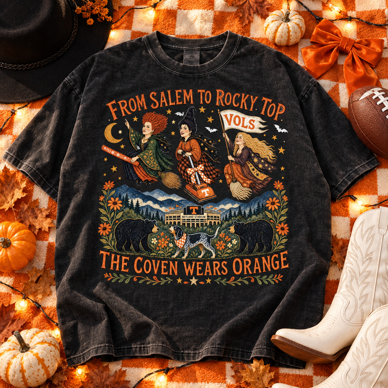 Coven Wears Orange PNG – Witchy Tennessee Game Day Sublimation Design