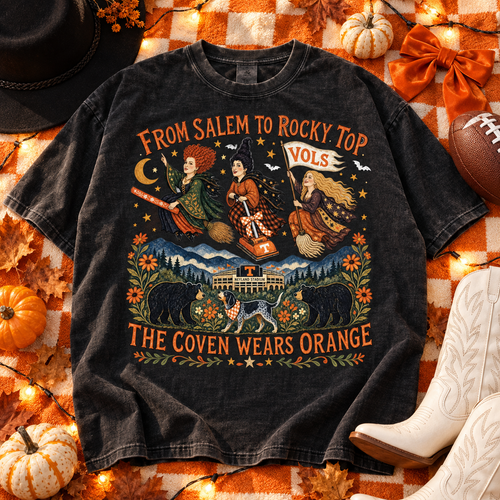 Coven Wears Orange PNG – Witchy Tennessee Game Day Sublimation Design