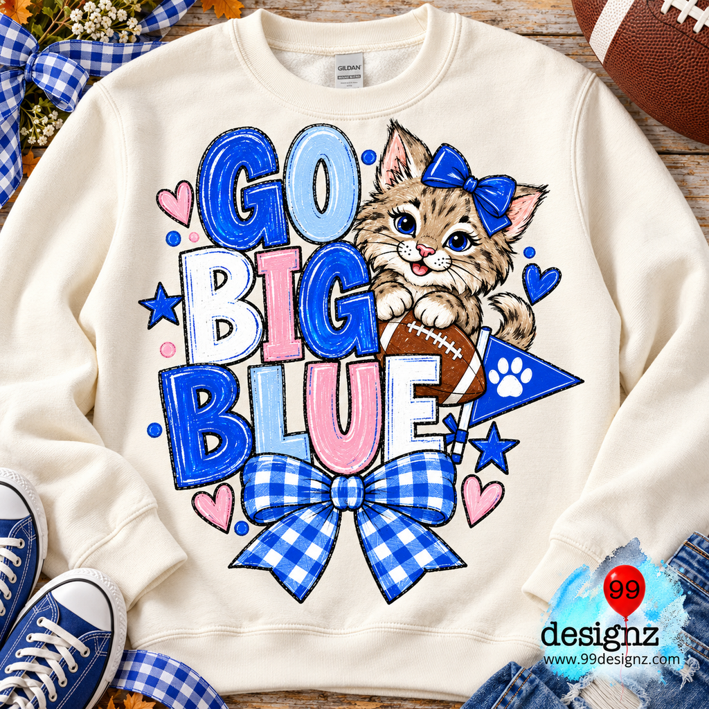 Go Big Blue Game Day Digital Design | Digital Download
