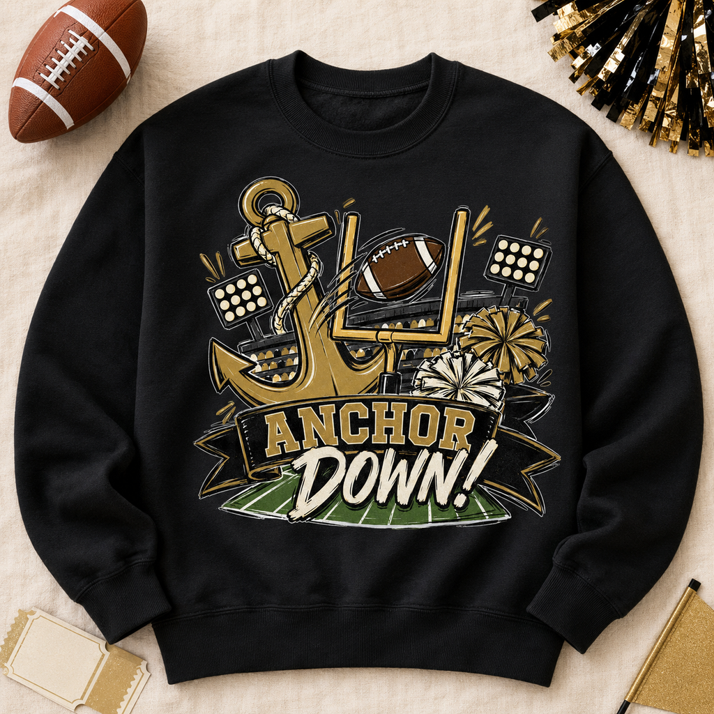 Anchor Down PNG Design | Sublimation & DTG Digital Download